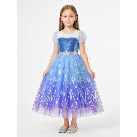 White and Blue Princess Costume for Halloween main product view