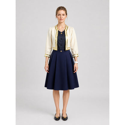 Character cosplay costume with jacket and skirt on-model view