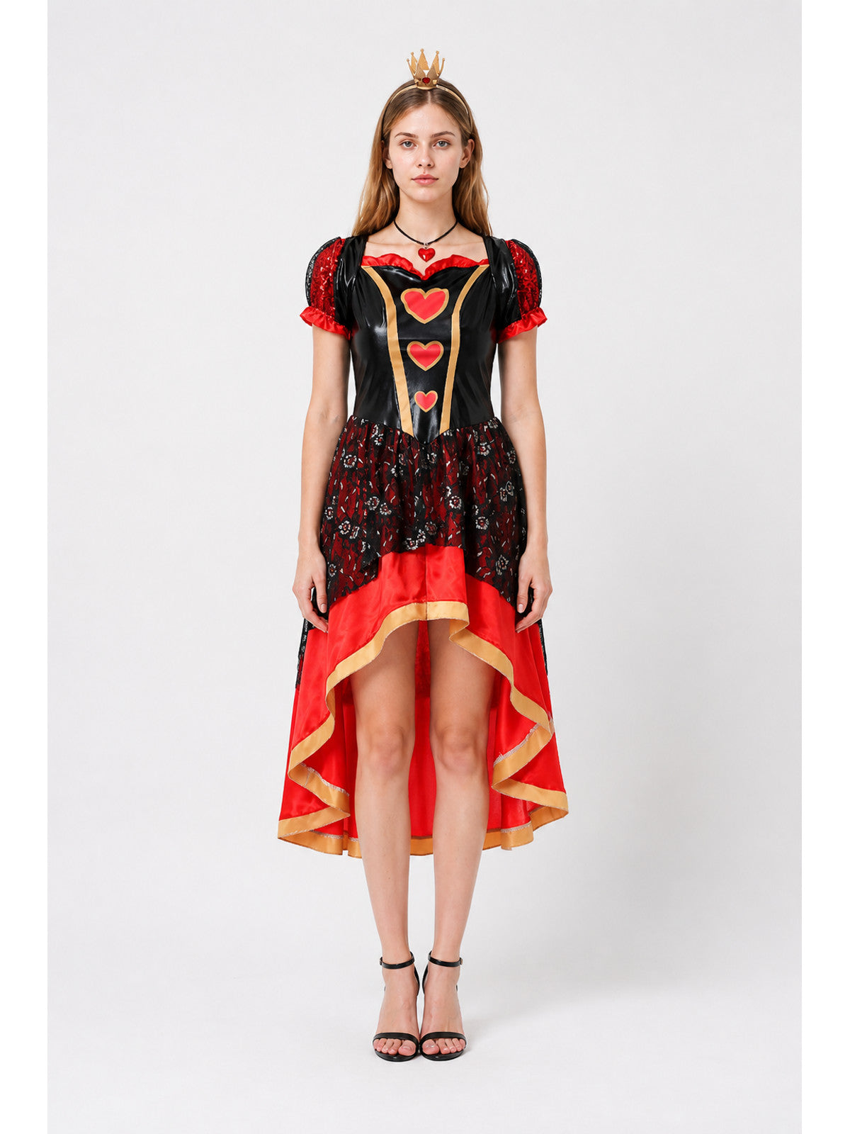 Red and Black Stage Dress with Gold Trim main product view
