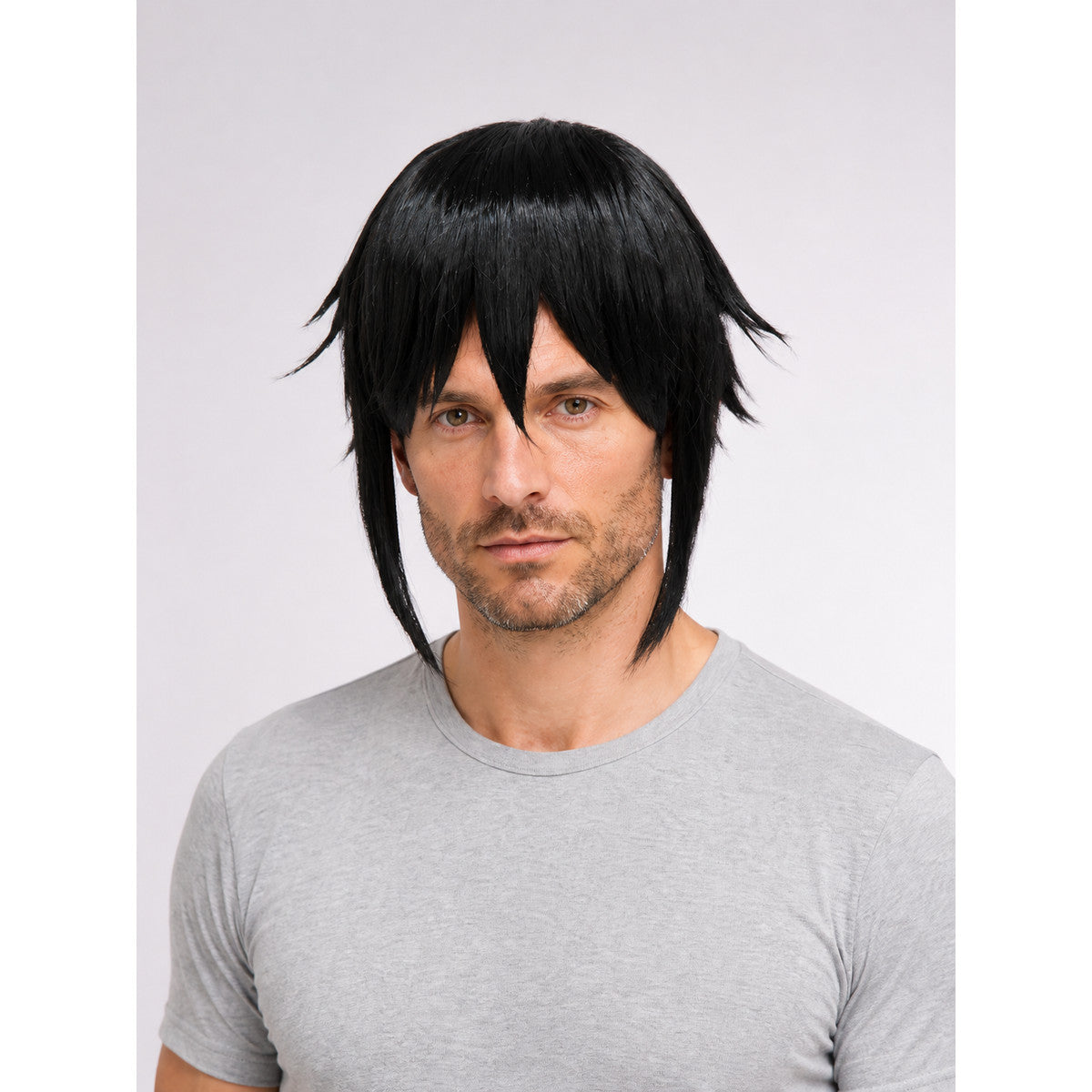 Short Black or Light Gold Carnival Wig main product view