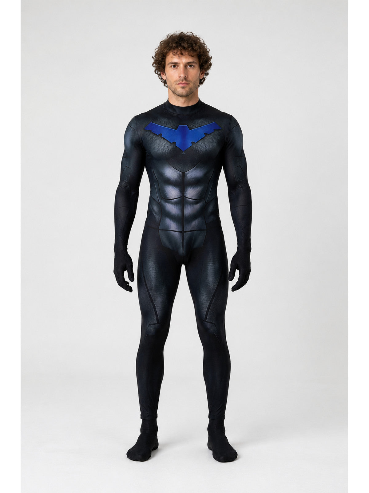 Nightwing Cosplay Jumpsuit with Muscles and Bat main product view