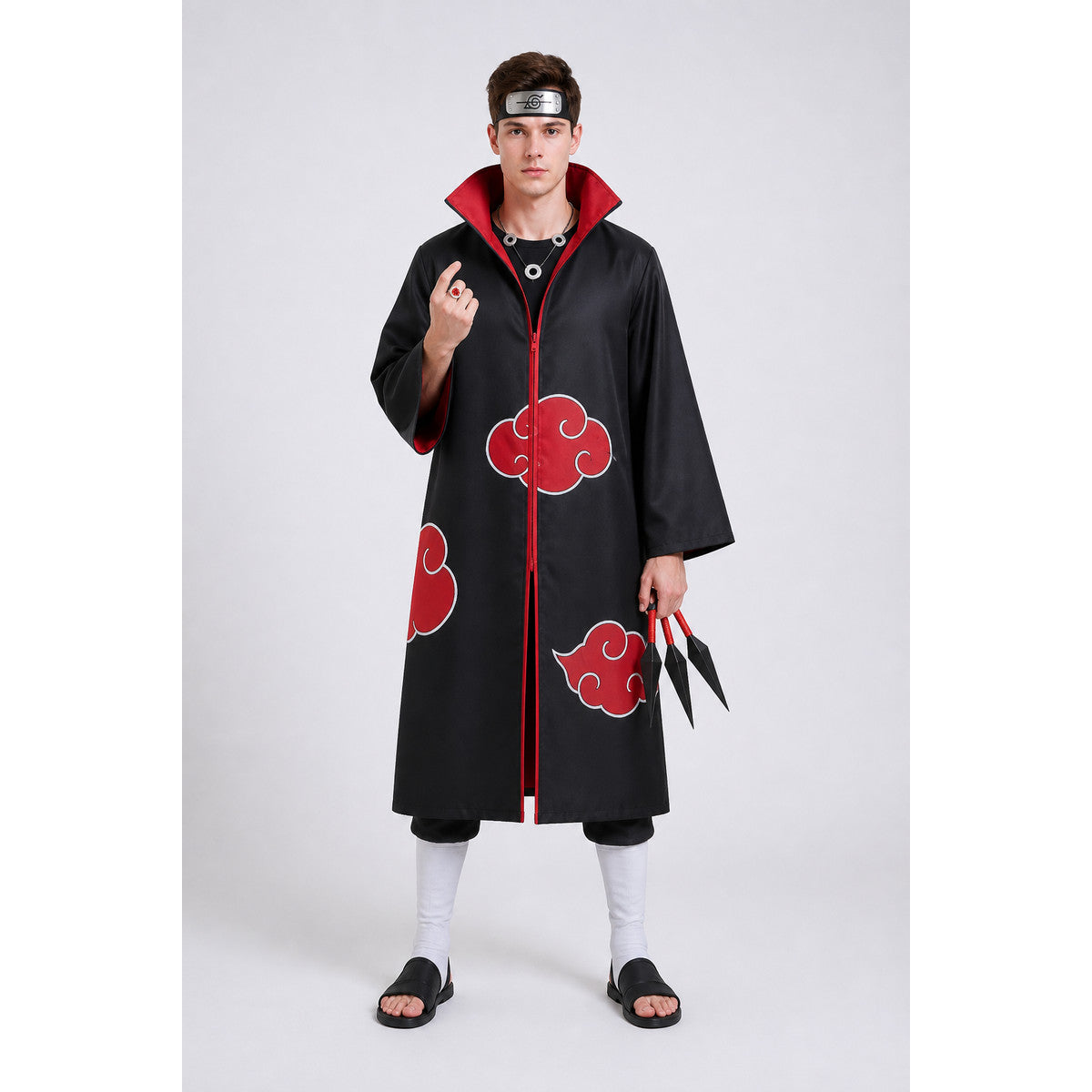 Kakashi Cosplay Costume with Akatsuki Cloak and Accessories main product view