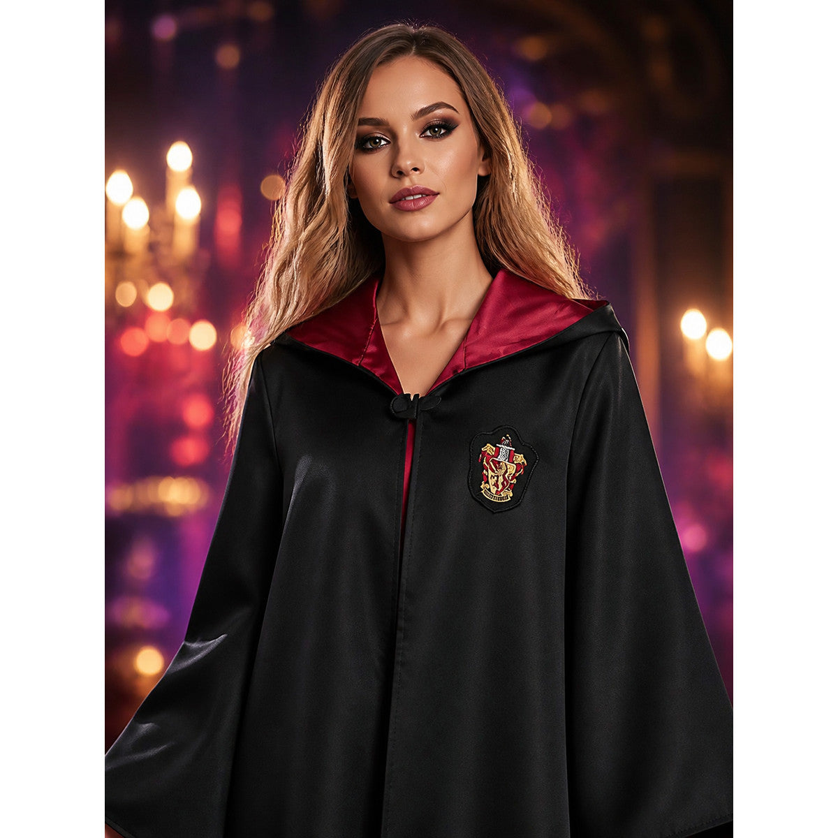 Harry Potter Gryffindor Robe Costume Set With Hat, Tie, Scarf, Wand & Glasses