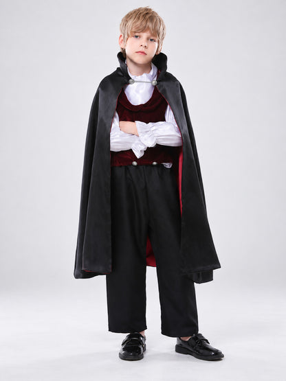 Kids' vampire costume made of velvet and polyester