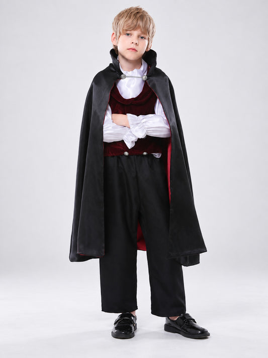 Kids' vampire costume made of velvet and polyester