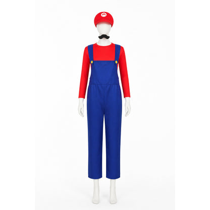 Mario Costume: Jumpsuit, Cap, Mustache, Gloves main product view