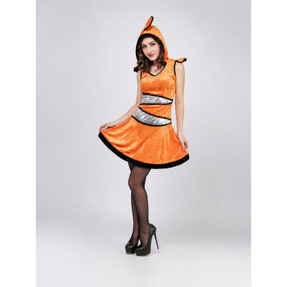 Fish Costume Dress with Hood for Masquerade on-model view