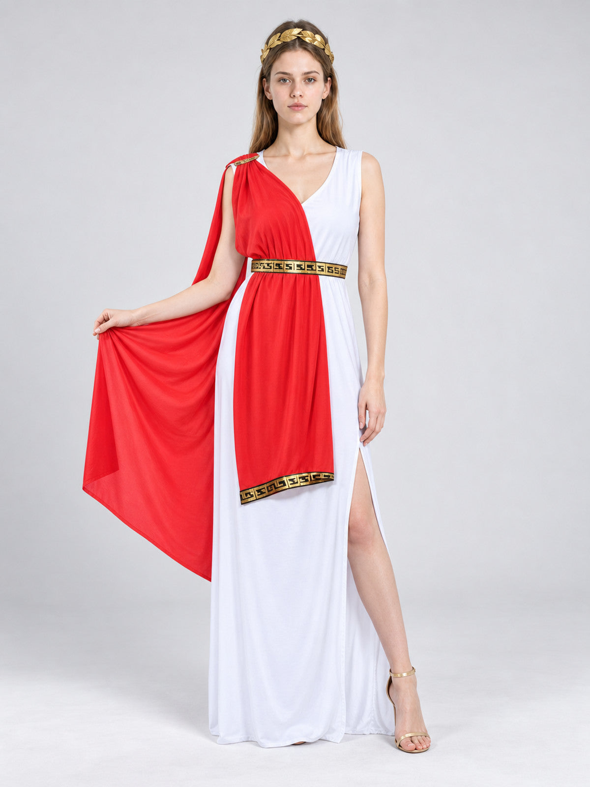 Ancient-Style Carnival Costume with Draping on-model view