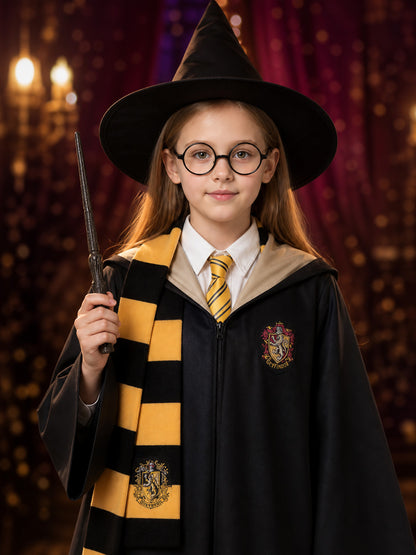 Hufflepuff Robe 7-Piece Cosplay Set for Halloween
