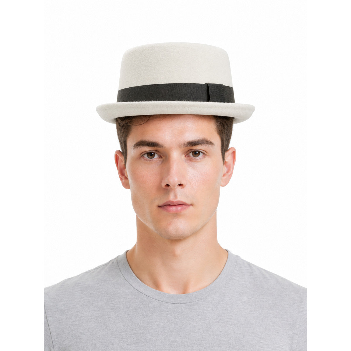 Ivory Carnival Fedora Hat front view
