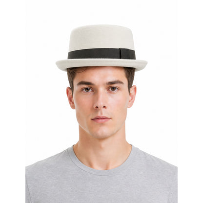 Ivory Carnival Fedora Hat front view