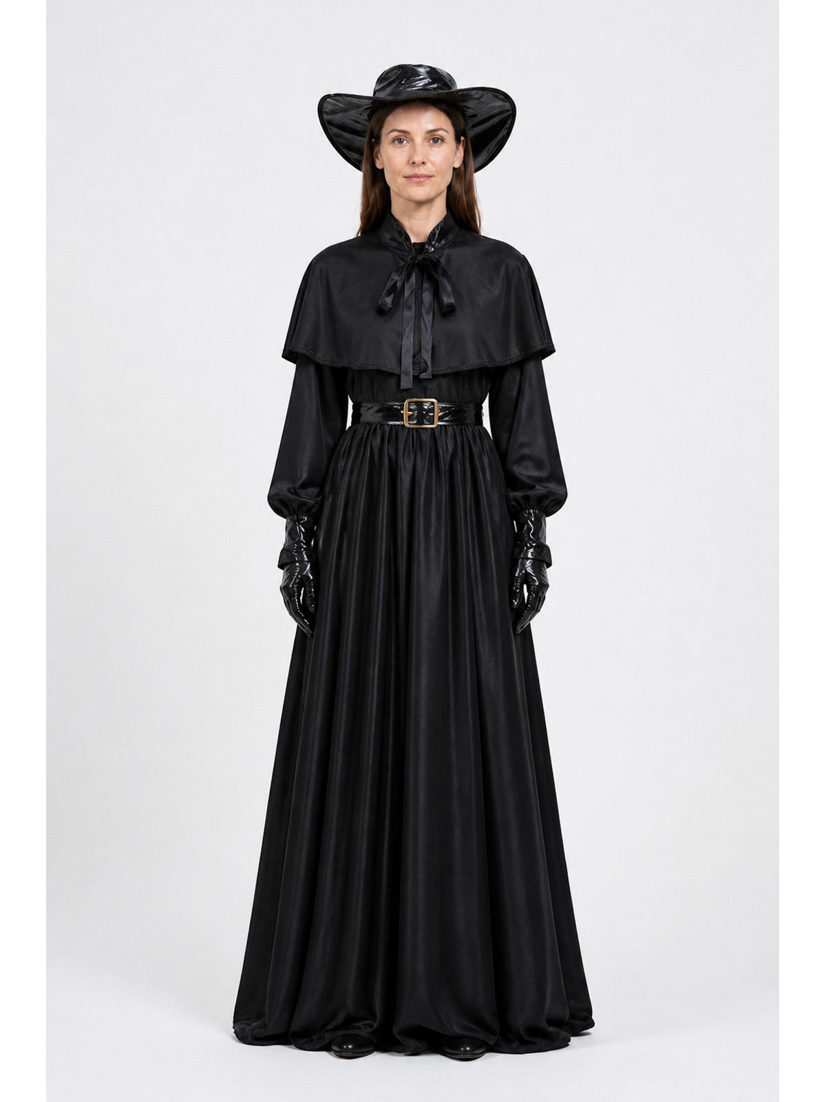 Plague Doctor Costume, Black Cloak, Raven Mask, Steampunk main product view