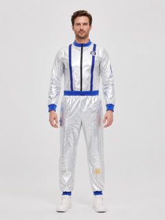 Silver Astronaut Costume for Children and Adults, M-XXL