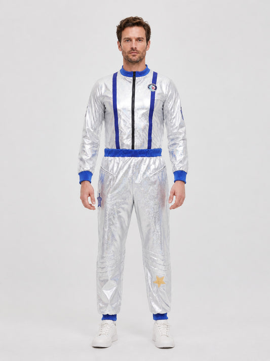 Silver Astronaut Costume for Children and Adults, M-XXL on-model view