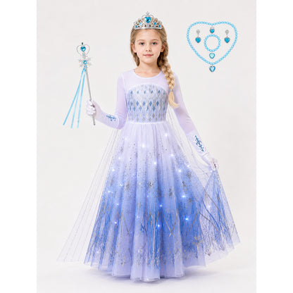 Snow Queen Carnival Costume with LED Lighting main product view