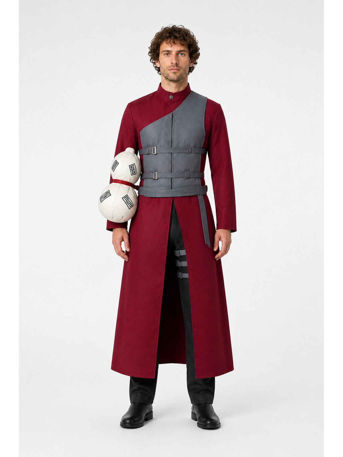 Gaara Cosplay Costume with Gray Vest and Gourd main product view