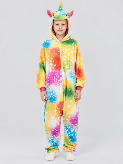 Rainbow Unicorn Kigurumi Pajama with Horn and Ears