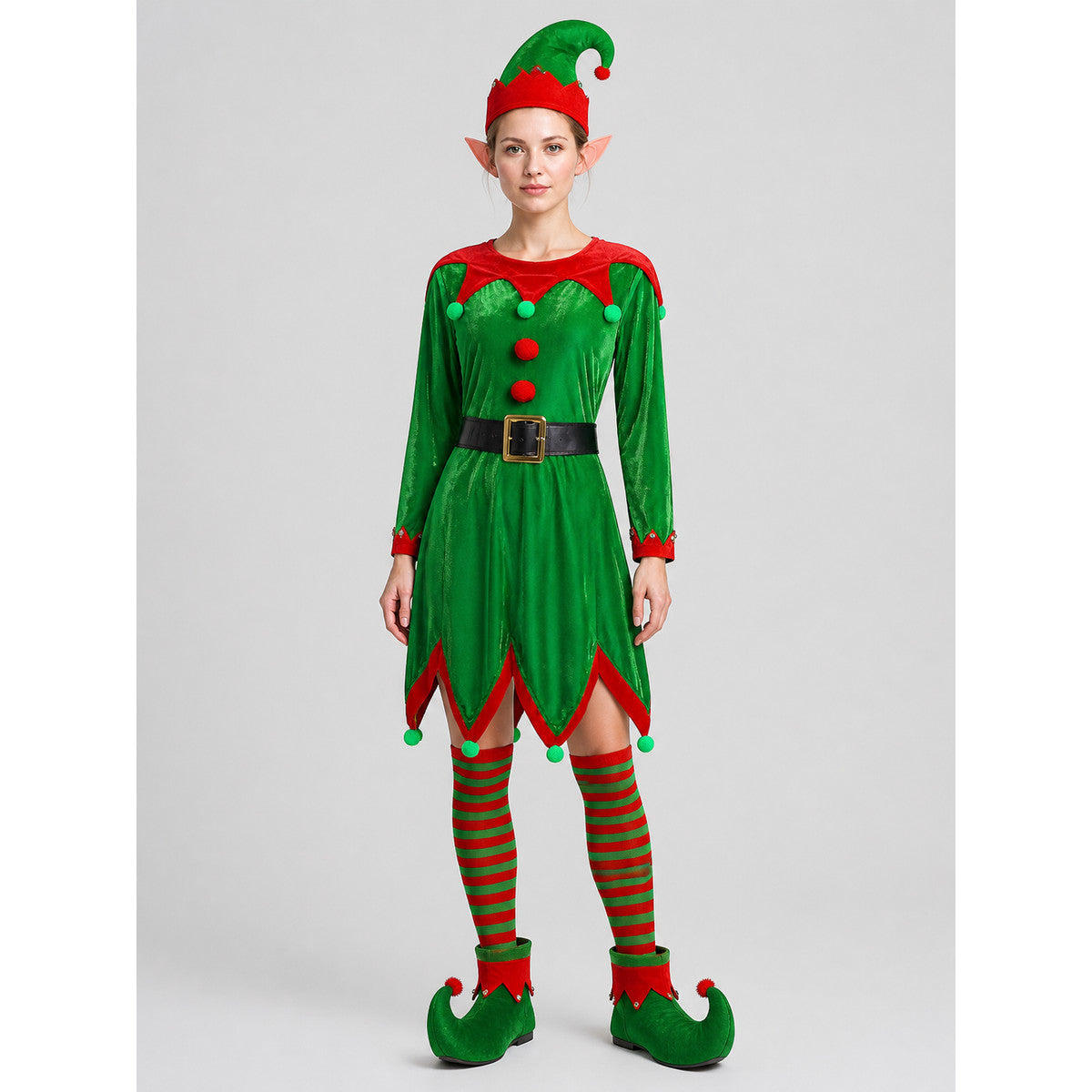 Christmas Character Costume with Dress and Accessories on-model view