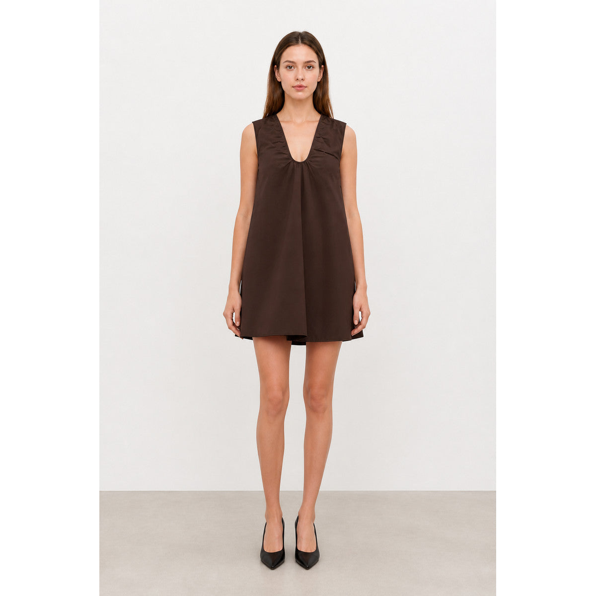 Sleeveless A-Line Dress with a U-Neckline main product view