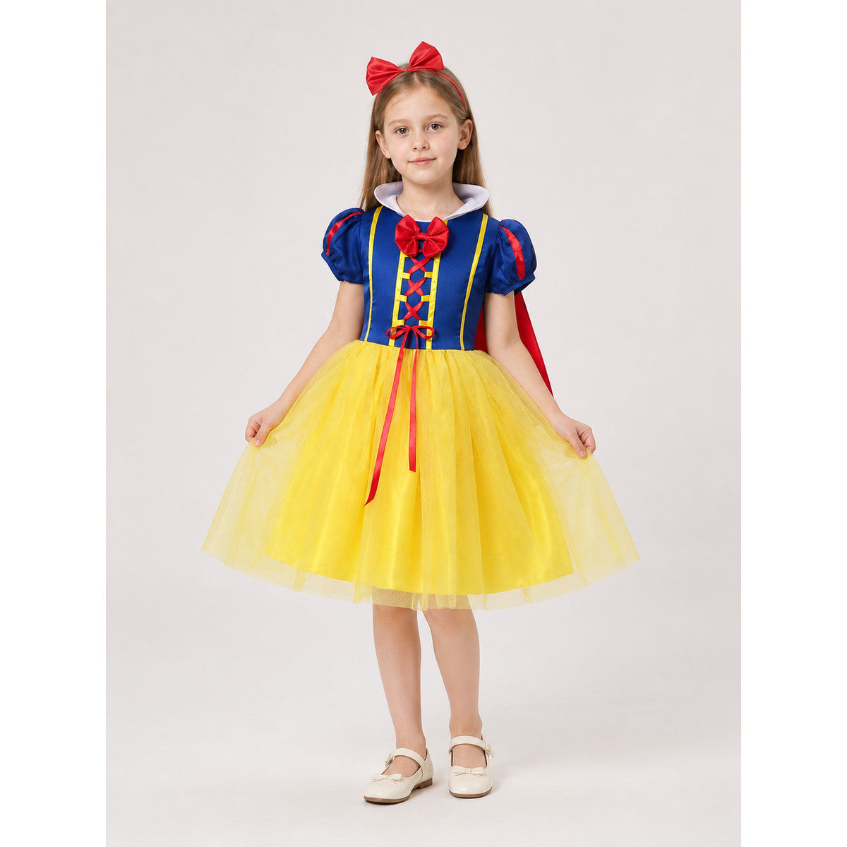 Princess Costume with Red Cape and Bow main product view