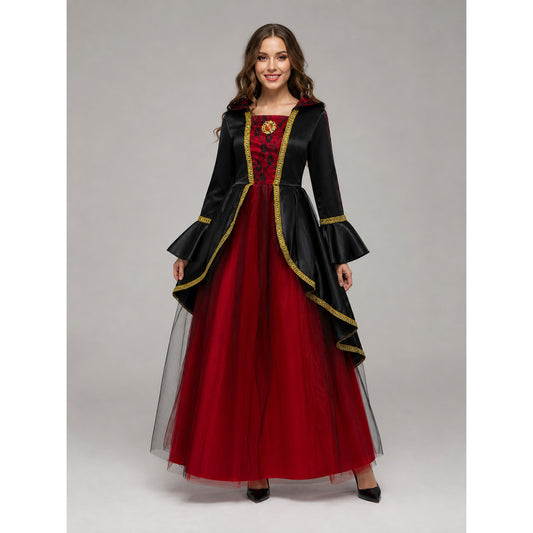 Black and red hooded costume dress