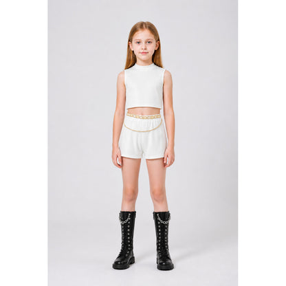 Children's Halloween cosplay costume with a white top and shorts main product view