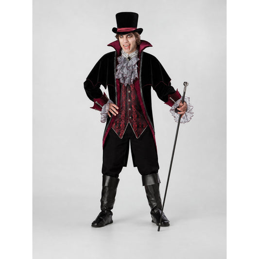 Gothic-Style Vampire Costume with Top Hat