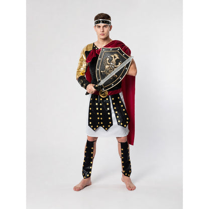 Roman Warrior Costume with Shield and Sword for Cosplay on-model view