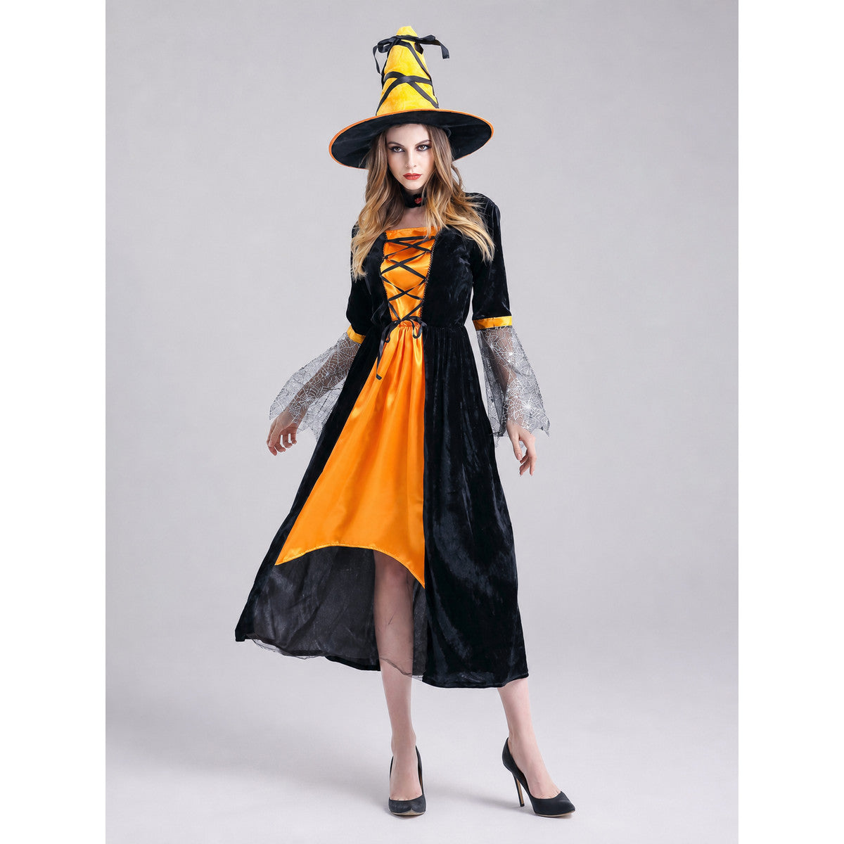 Witch Costume with Hat and Dress for Halloween
