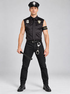 Police Officer Costume: Shirt, Tie, Cap