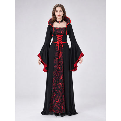 Gothic Cosplay Dress with Necklace
