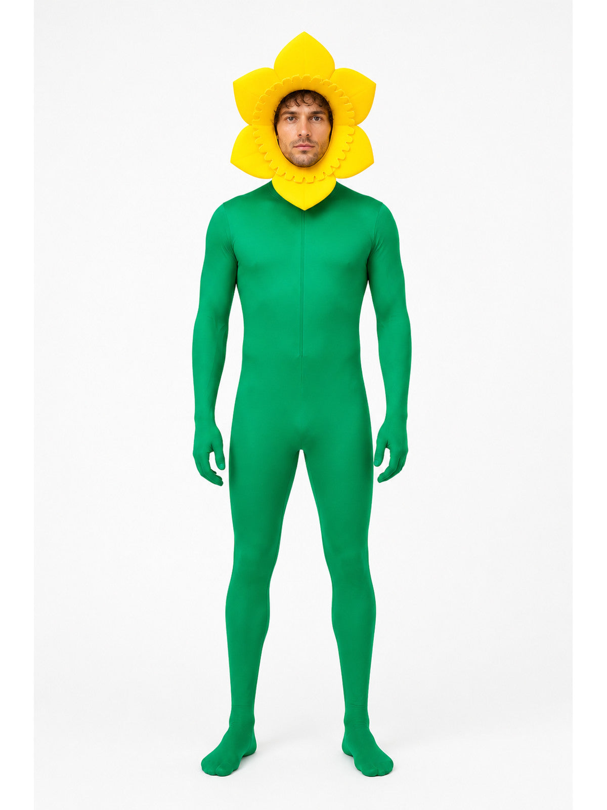 Green one-piece sunflower jumpsuit for cosplay