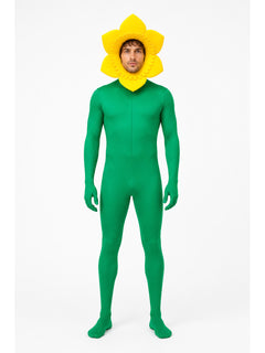 Green one-piece sunflower jumpsuit for cosplay