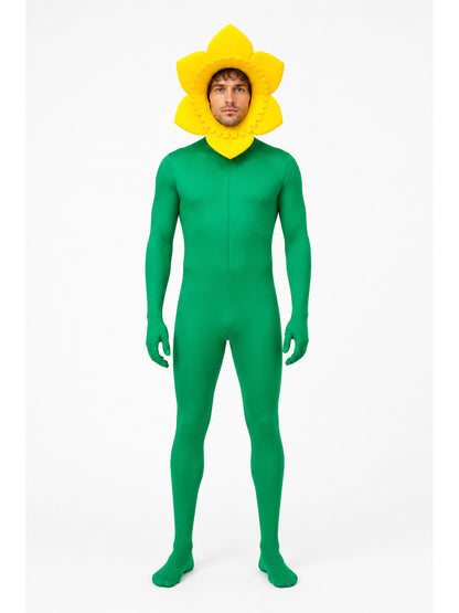 Green one-piece sunflower jumpsuit for cosplay