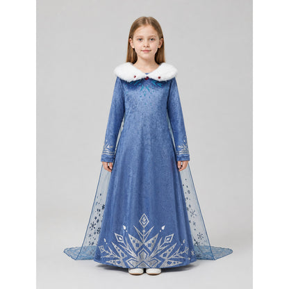 Ice Queen Costume with Cape on-model view