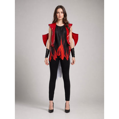 Halloween Devil Costume with Accessories front view