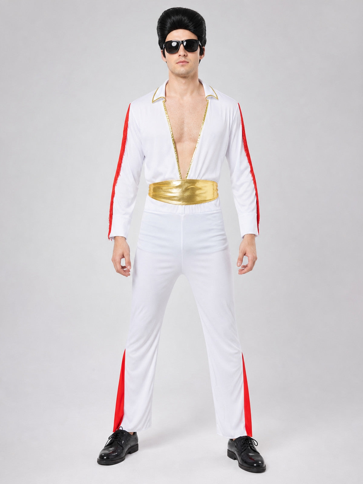 Retro Elvis Costume with Belt on-model view