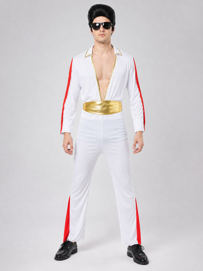 Retro Elvis Costume with Belt on-model view