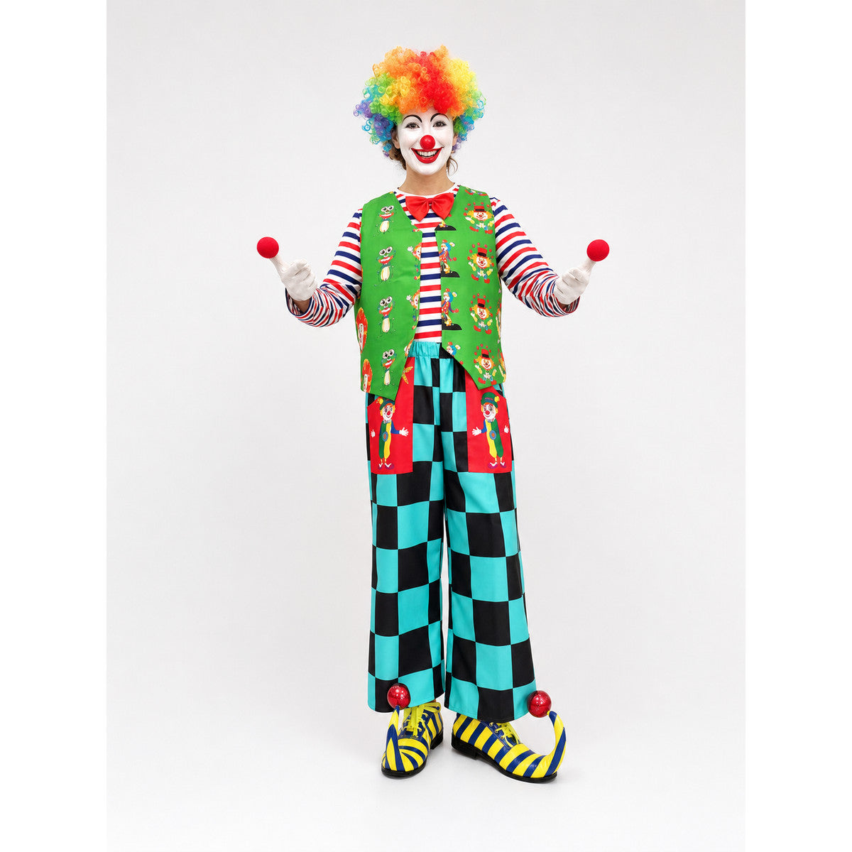 Bright clown costume for performances and parties