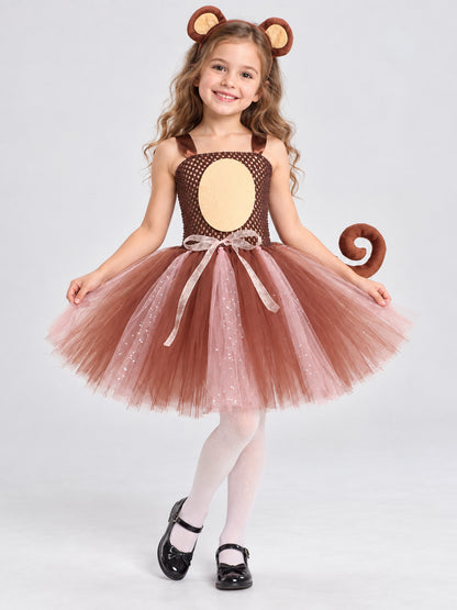 Kids' Monkey Carnival Costume with Tail and Headband