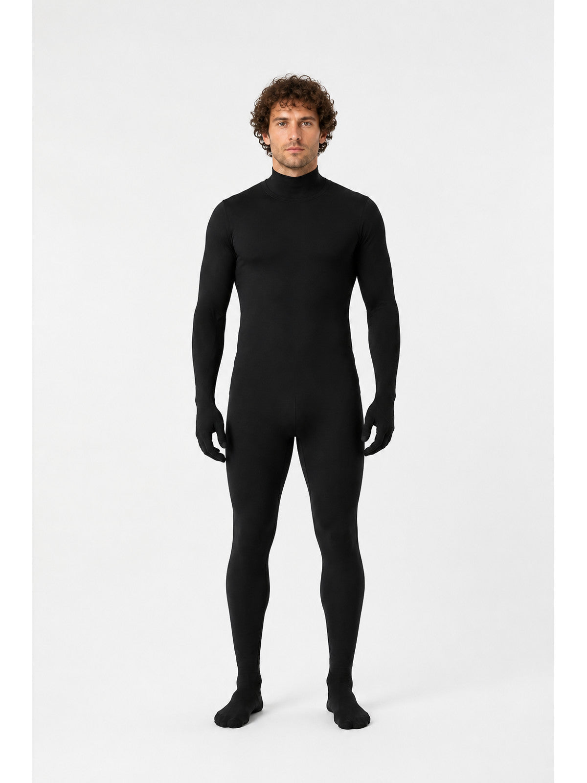 Form-Fitting Jumpsuit with High Neck and Long Sleeves main product view