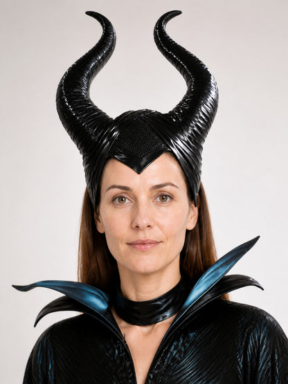 Halloween Costume Headpiece with Black Horns main product view