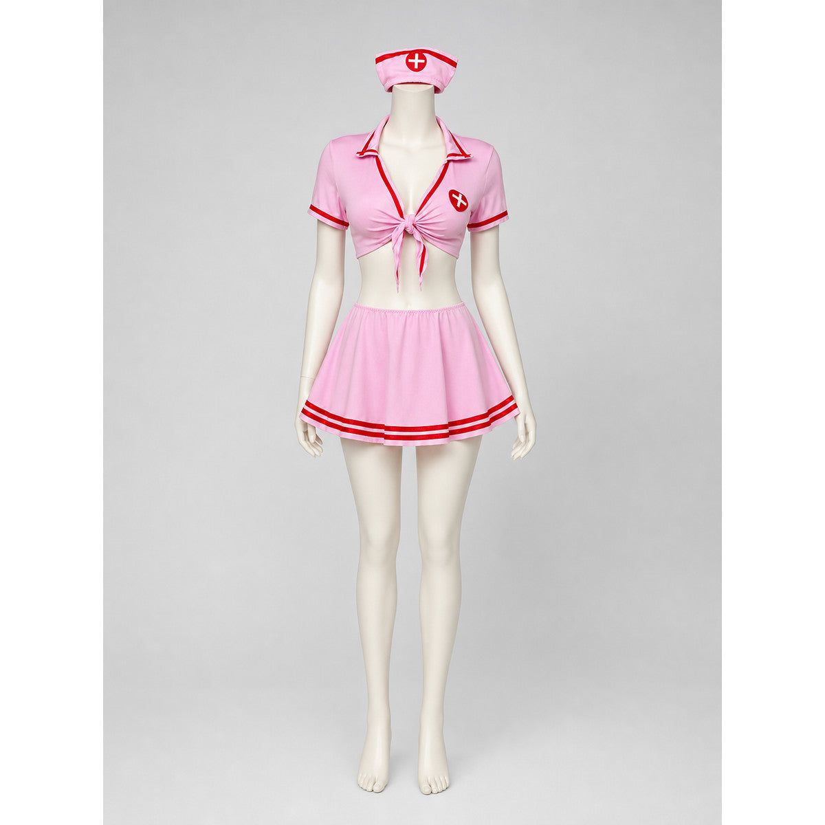 Pink medical uniform with skirt and cap