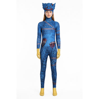 Blue Hooded Monster Jumpsuit Costume main product view