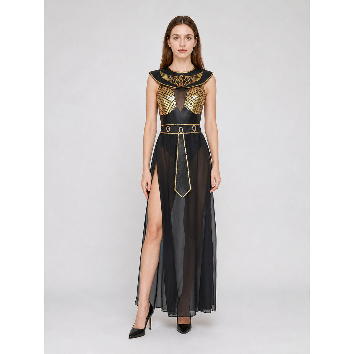 Cleopatra Costume, Long Dress on-model view