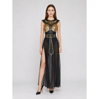 Cleopatra Costume, Long Dress on-model view