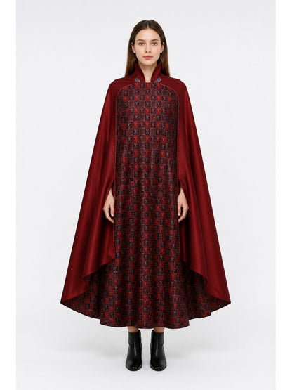 Red Superhero Cape with Plaid Pattern