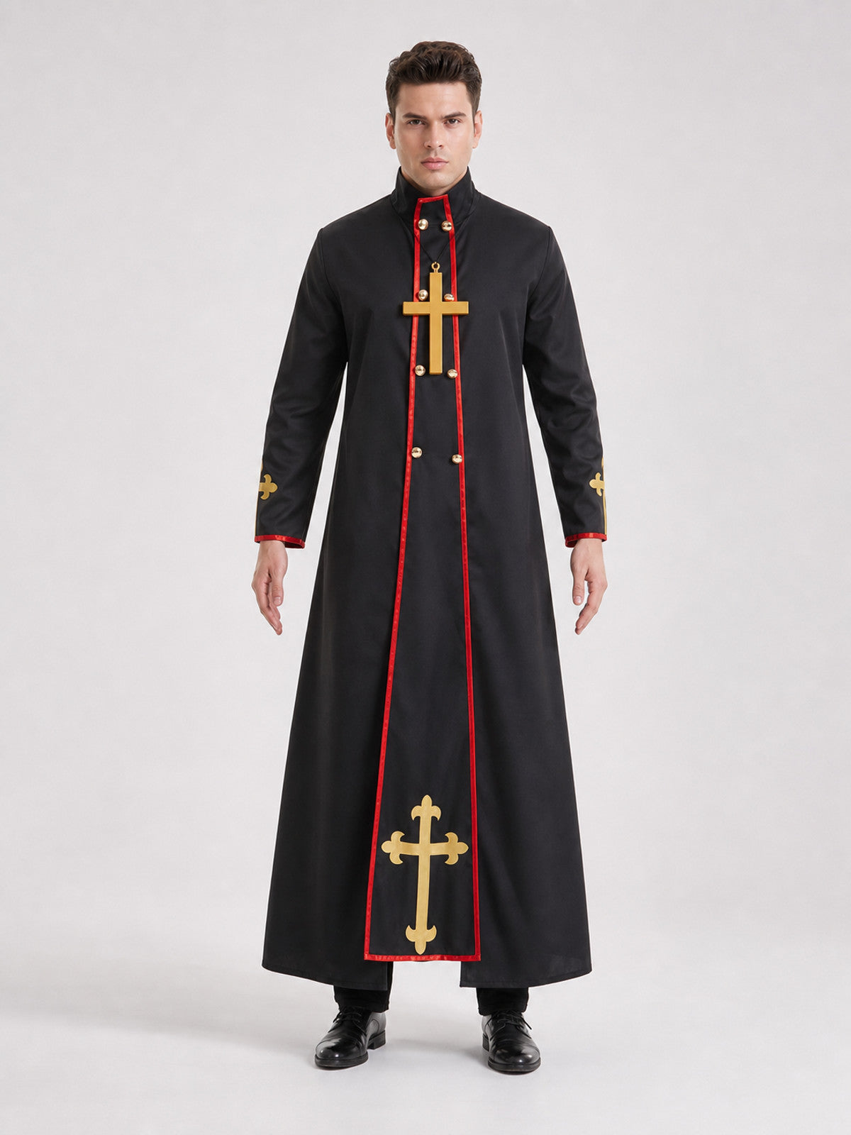 Clergy Costume with Crosses on-model view