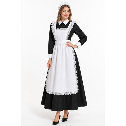 Cosplay Costume: Black-and-White Dress with Apron on-model view