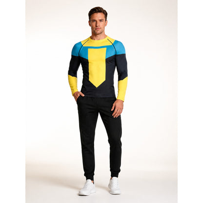 Cosplay Set: Black, Blue, and Yellow Long-Sleeve Shirt main product view